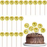 Bambu Kürdan Altın Gümüş Top 25 Adet 12 cm Muffin Cupcake Pasta Süsü Koktely Çubuğu Kürdanı Kürdan