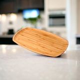 Bambu Lüx Bambu Kayık Sunum Tabağı Servis Tabak 30X18CM Sunum Tabağı, Dikdörtgen Sunum Tabağ - Çok Renkli