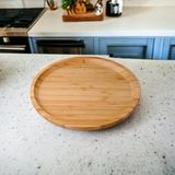 Bambu Lüx Yuvarlak Servis 25 * 25CM, Sunumluk & Çerezlik Sunum Tabağı