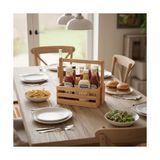 Bambu Masa Üstü Taşınabilir Sosluk ve Peçetelik, Bambu Tezgah Üstü Ketçap,-Mayonez ve Hardallık, Taşınabilir Sosluk (24 * 14.5 * 22CM) - standart