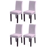 Bambu Nano Kumaş Likralı Sandalye Kılıfı Lastikli Yıkanabilir Esnek Sandalye Örtüsü 4’lü Set (Taş)