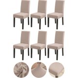 Bambu Nano Kumaş Likralı Yıkanabilir 6'lı Sandalye Kılıfı Lastikli Sandalye Örtüsü 6 Adet - Vizon