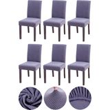 Bambu Nano Kumaş Likralı Yıkanabilir 6'lı Sandalye Kılıfı Lastikli Sandalye Örtüsü (6ADET) (Gri)