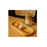 Bambu Oval Sunum Tabağı, Kalp Detaylı, Çerezlik (25,5 X 9,5 Cm)