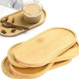 Bambu Oval Sunum ve Servis Tepsisi Yağdanlık Altlığı Mutfak ve Banyo Organizer Sunumluk Kahvaltı Tabağı Çerezlik Kahvelik Çok Amaçlı Sunumluk