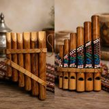 Bambu Pan Flüt 6’Lı 15X8 Cm Otantik Dekoratif Duvar Süsü El Yapımı Müzik Aleti Vitrin
