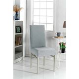 Bambu Sandalye Kılıfı Yıkanabilir Likralı Esnek Lastikli Sandalye Örtüsü 6'lı - 38 x 56 cm - Gri