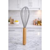 Bambu Saplı Silikon Yumurta Çırıpıcı - Çırpma Teli 24 cm GRİ
