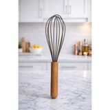 Bambu Saplı Silikon Yumurta Çırıpıcı - Çırpma Teli 24 cm KAHVE
