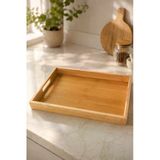 Bambu Servis Tepsisi 25X38 Cm Dikdörtgen Kahvaltı Çay Kahve Sunum Tepsisi