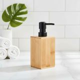 Bambu Sıvı Sabunluk | Ahşap El Sabunu, Losyon ve Şampuan Dispenseri | Modern Banyo, Mutfak ve La - Çok Renkli - Siyah - Plastik