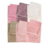 Bambu Soft Dama Desenliı Banyo Havlu Takımı 6 Renk