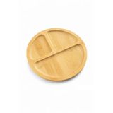 Bambu Sunumluk, 3 Bölmeli Sunum Tabağı, Çerez Tabağı 20X20 cm