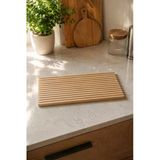 Bambu Sunumluk 39X17 Cm Kahvaltı Peynir Zeytin Servis Tahtası Oluklu Ahşap Sunum Tabağı
