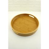 Bambu Tepsi Yuvarlak Servis Sunum Tepsi 30cm