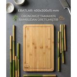Bambu Tezgah Üstü Kesim Tahtası Büyük Boy 40+20 Cm