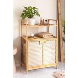 Bambu Xl Çok Amaçlı Çamaşır Sepeti Organizer DB-0004 2 Raflı Kirli Sepetli Dayanıklı Banyo Düzenleyici