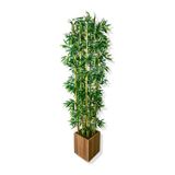 Bambu Yapay Ağaç 200 Cm 9 Adet Ahşap Saksıda