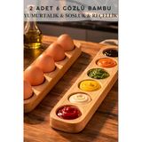 Bambu Yumurtalık 6’Lı Sosluk & Reçellik Seti (2’Li) Kahvaltılık Sunumluk
