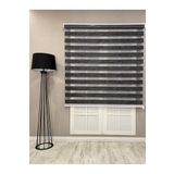 Bambu Zebra Stor Güneşlik Perde, Siyah Gri Kırçıllı, 180 x 260