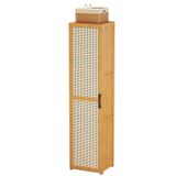 Bambudan yüksek ayakkabı rafı - kapılı, ayaklı dikey ayakkabı dolabı, koridor, gardırop ve yatak odası için ince tasarım - Derinlik 33 cm yer tasarrufu sağlar