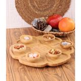 Bambum - 7 Parça Mini sosluklu Dönen Servis Tabağı - Bambu 32 cm 7 Adet
