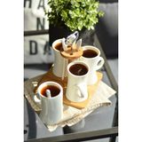 Bambum 9 Parça Bambu Kupa Seti Şık Tasarım ile Kahve ve Çay Servisi İçin