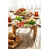 Bambum Alpina Ayaklı Porselen Servis Sunum Kahvaltı Tabağı 26 cm