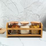 Bambum Bench Plus Standlı Baharat Takımı 4 Parça 500ml Mutfak Organizatörü