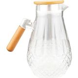 Bambum Glacy - Bambu Kapaklı Cam Sürahi - Şeffaf - --