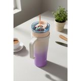 Bambum Horizon - Pipetli Termos Bardak Pembe 1000ML - 1 lt
