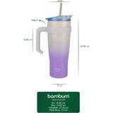 Bambum Horizon - Pipetli Termos Bardak Pembe 1000ML - 1 lt