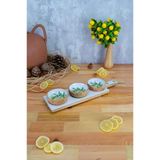 Bambum Kangura - Mango Ağacı 4 Parça Çerezlik Sunumluk Limon Desen