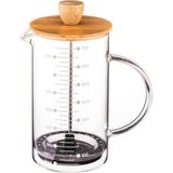 Bambum Leonardo French Press Bambu Kapaklı Zarif Cam Yapısı 700 ml Kahve ve Çay İçin