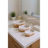 Bambum Linen 3'lü Sepet Seti Oval