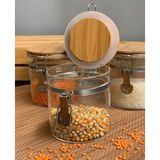 Bambum Mada 950 ml 14 cm 3'lü Kelepçeli Vakumlu Boroslikat Cam Set