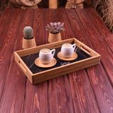 Bambum Marbella - Mermer Desenli Tepsi Siyah Küçük - 35 cm