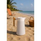 Bambum North Bambu Saplı Çelik Termos 2 Litre-Beyaz