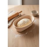 Bambum Puder - Ekmek Mayalama Sepeti Oval 24 Cm Ahşap