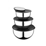 Bambum Rose Steel - 3lü Metal Karıştırma Kabı