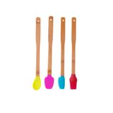 Bambum Zolly 4'lü Bambu Spatula Seti, Silikon Uçlu, 30 x 3 cm