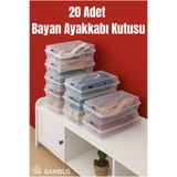 Bambus 20li Şeffaf Kadın Ayakkabı Saklama Düzenleme Kutusu