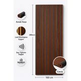 Bambus Dekoratif Çıtalı MDF Akustik Duvar Paneli Akustik Ahşap Duvar Kaplama Paneli 100x280 Cm Ceviz