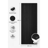 Bambus Dekoratif Çıtalı MDF Akustik Duvar Paneli Akustik Ahşap Duvar Kaplama Paneli 100x280 cm Siyah