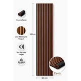 Bambus Dekoratif Çıtalı MDF Akustik Duvar Paneli Akustik Ahşap Duvar Kaplama Paneli 60*245 cm Ceviz