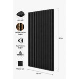 Bambus Dekoratif Çıtalı MDF Akustik Duvar Paneli Akustik Ahşap Duvar Kaplama Paneli 60x90 cm Antrasit