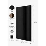 Bambus Dekoratif Çıtalı MDF Akustik Duvar Paneli Akustik Ahşap Duvar Kaplama Paneli 60x90 cm Siyah