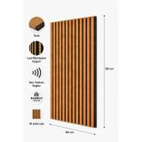 Bambus Dekoratif Çıtalı MDF Akustik Duvar Paneli Akustik Ahşap Duvar Kaplama Paneli 60x90 cm Teak