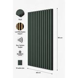 Bambus Dekoratif Çıtalı MDF Akustik Duvar Paneli Akustik Ahşap Duvar Kaplama Paneli 60x90 cm Yeşil