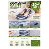 Bambus Fit 20'lİ Ayakkabı Kutusu Şeffaf Kapaklı Düzenleyici Organizer